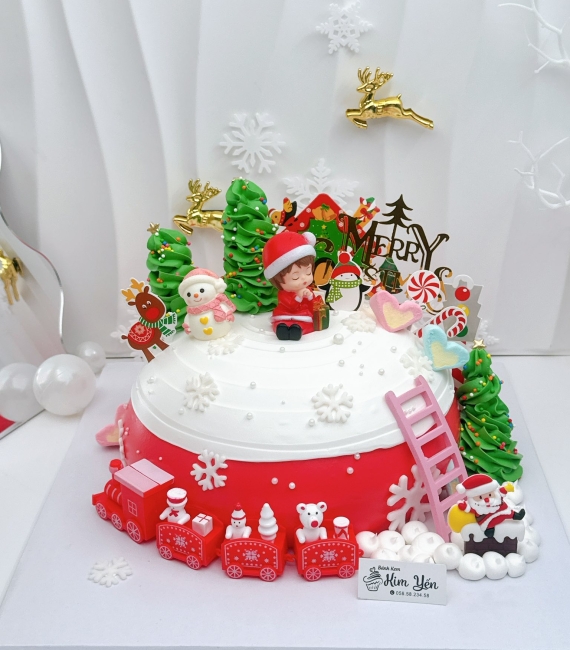 Bánh kem giáng sinh mẫu dành cho bé gái