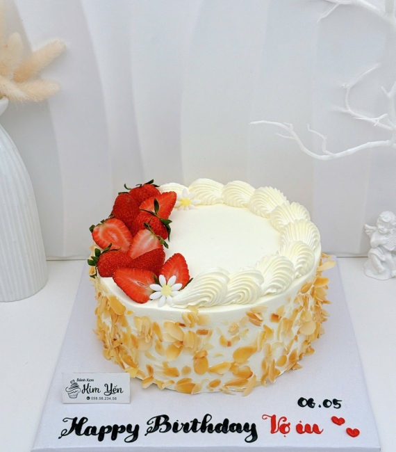 Bánh kem bắp hạnh nhân tặng vợ yêu