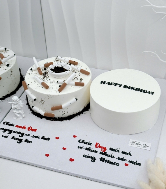 Combo bánh kem tạo hình thuốc hút tặng nam