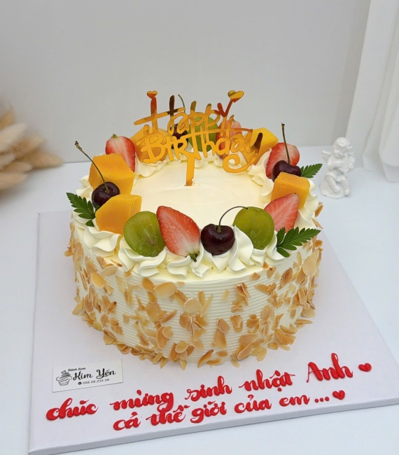 Bánh kem bắp hạnh nhân mừng sinh anh yêu