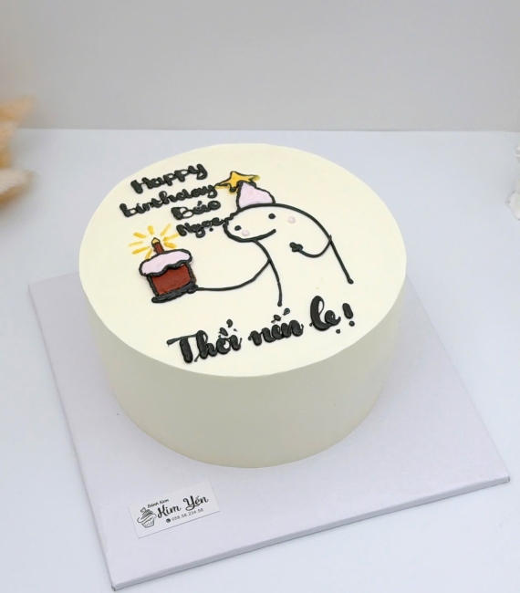 Bánh kem style Hàn Quốc viết chữ thổi nến lẹ đi