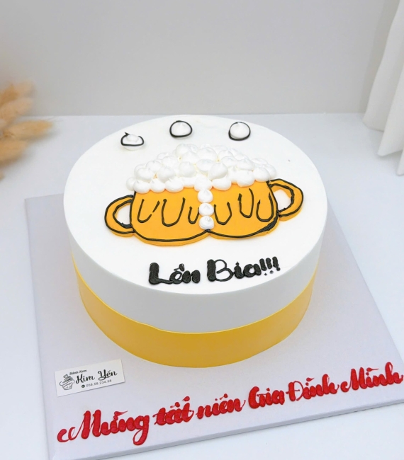 Bánh kem vẽ hình ly bia cụng nhau 