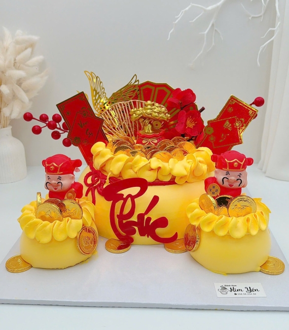 Bánh kem khai trương đẹp viết chữ phúc