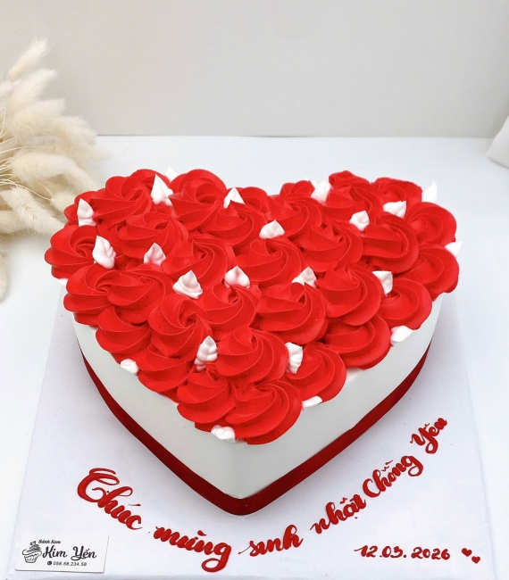 Mẫu Bánh Kem trái tim tặng 8/3