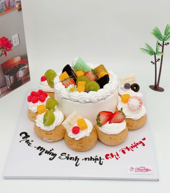 Set bánh su kem Singapore kèm bánh kem tặng người thân