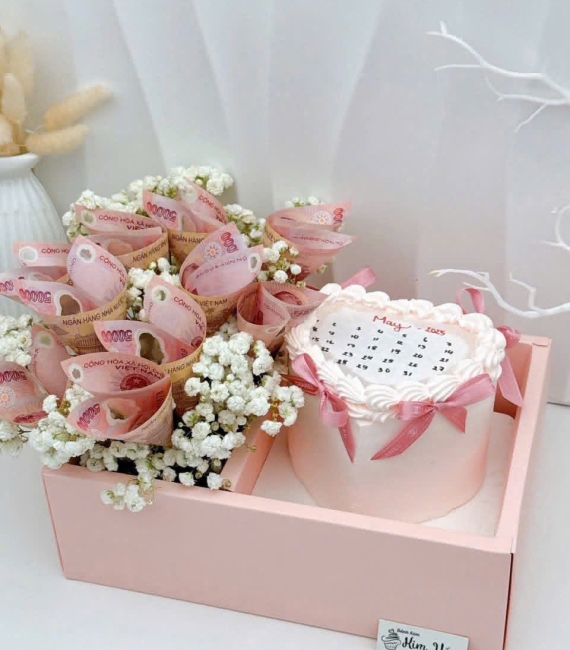 Sét bánh và hoa tặng người yêu 20/10