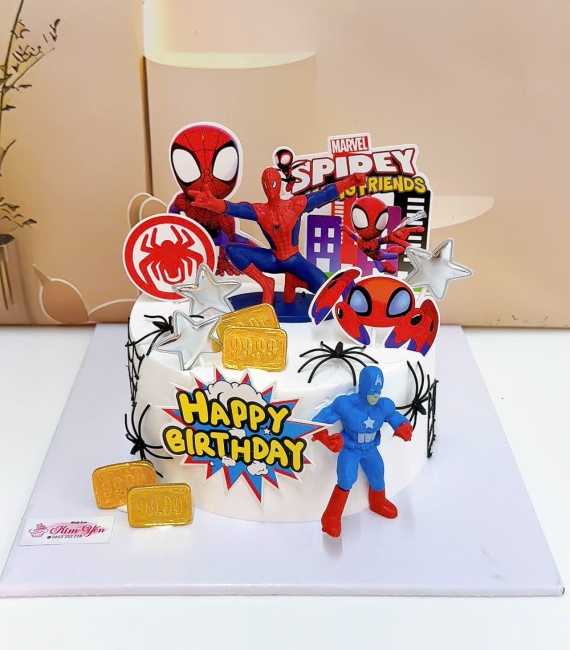 Mẫu bánh kem dành cho bé trai người nhện