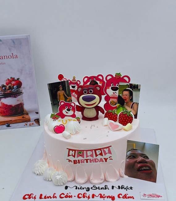 Bánh Kem Cho Bé Gái – bánh kem gấu dâu