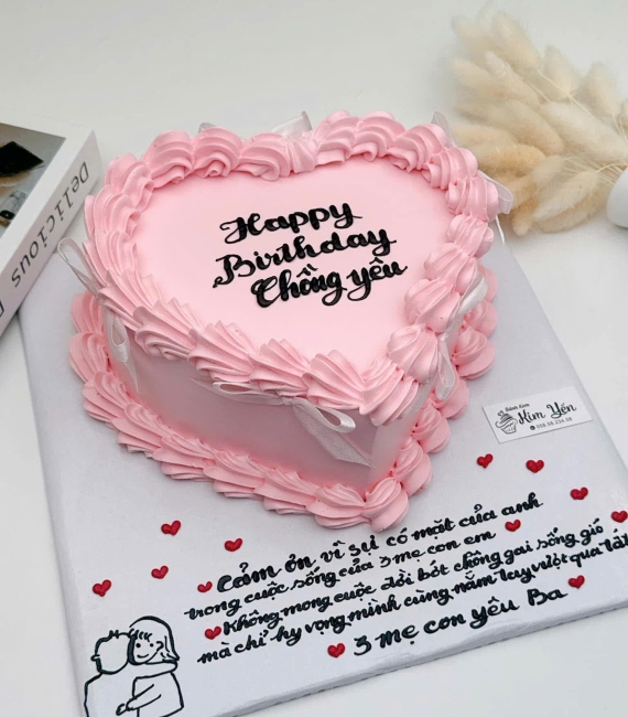 Bánh kem style Hàn Trái Tim