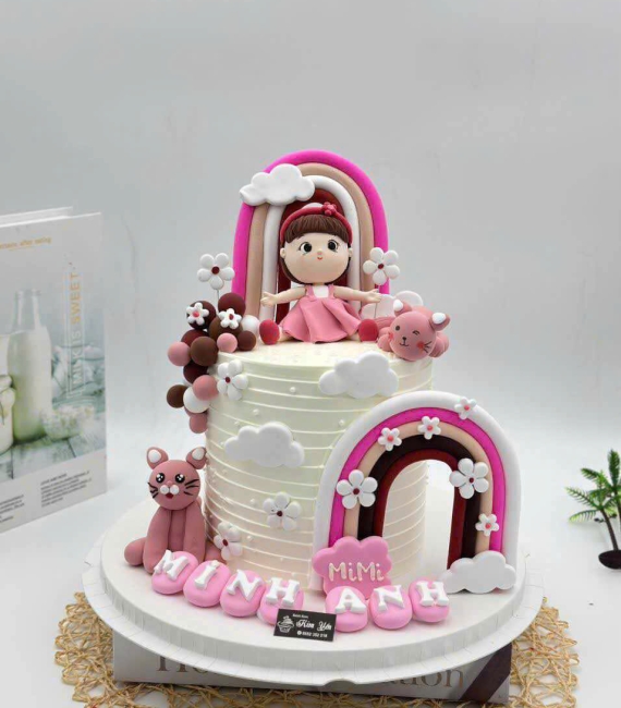 Bánh thôi nôi búp bê cho cháu gái