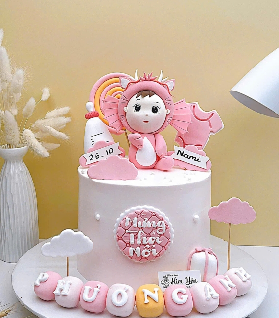 Bánh thôi nôi búp bê cho cháu gái