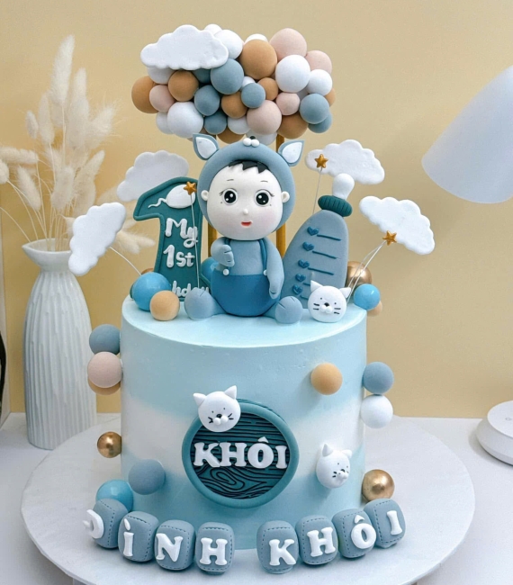 Bánh thôi nôi tặng cháu trai đáng yêu