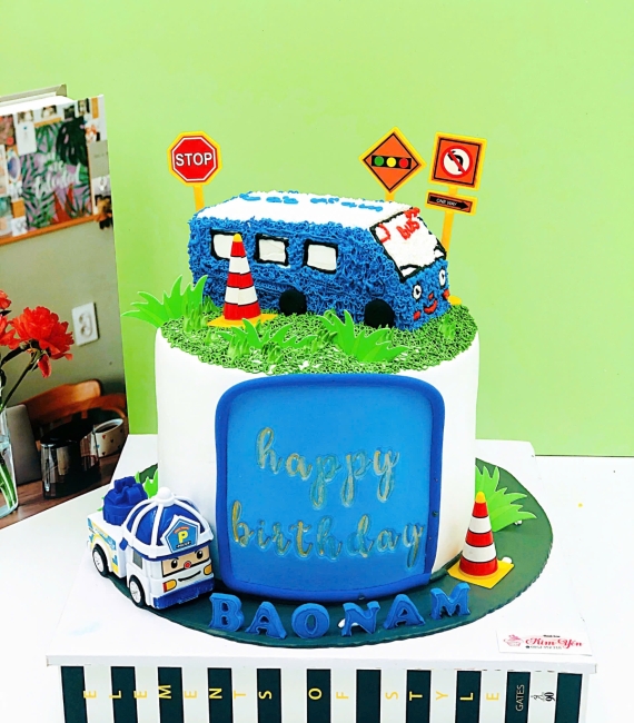 Bánh mừng đầy tháng trang trí ô tô