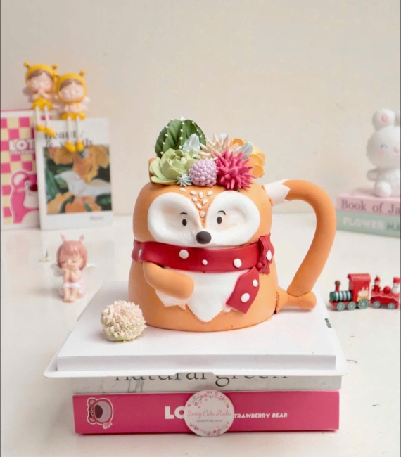 Bánh fondant thôi nôi chủ đề động vật đáng yêu