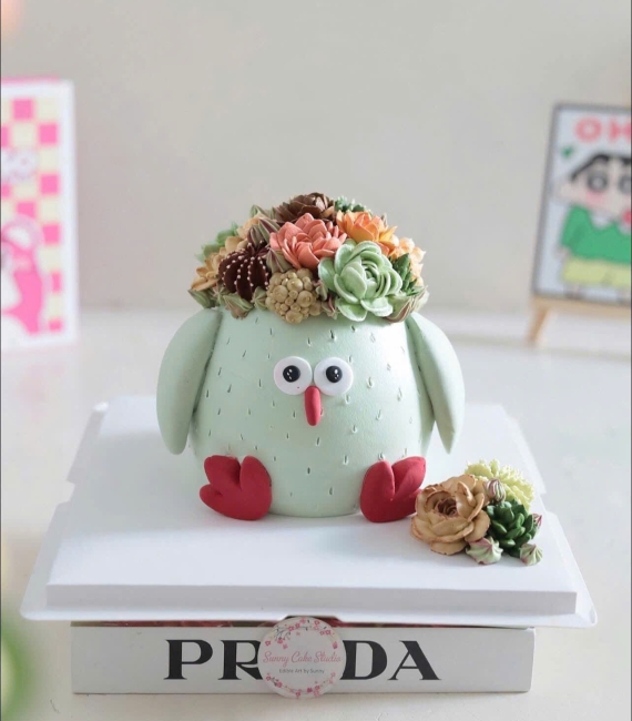 Bánh fondant thôi nôi chủ đề chú chim cánh cụt