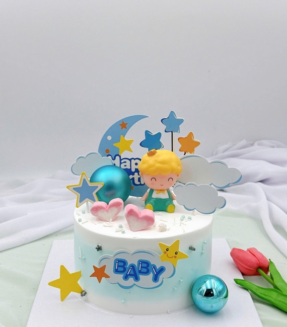 Bánh sinh nhật cầu vòng xanh