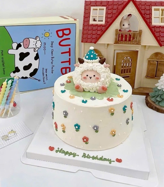  Bánh kem hàn quốc trang trí labubu