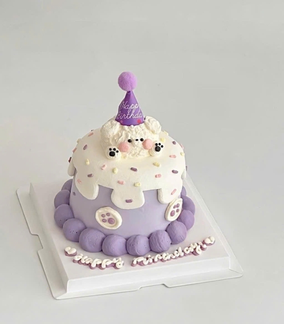  Bánh kem hàn quốc tone tím 