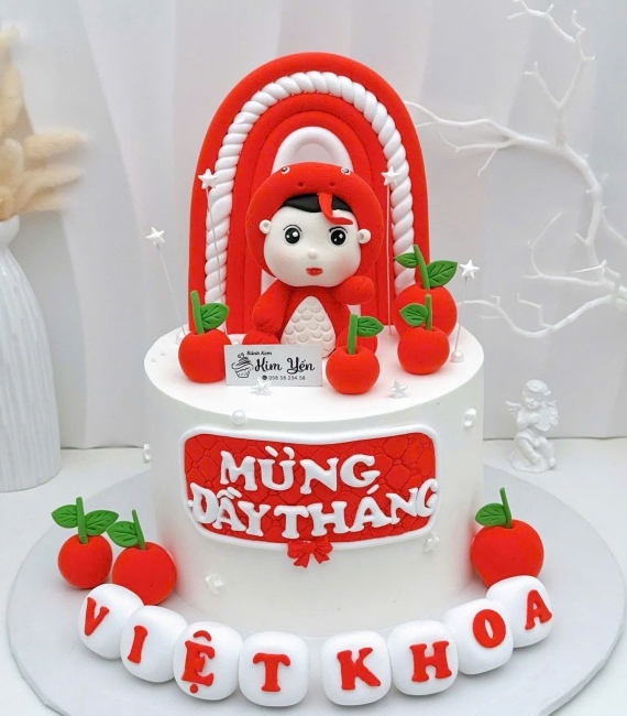 Bánh fondant thôi nôi đáng yêu dành cho bé trai