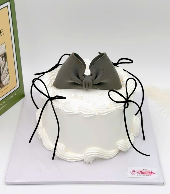  Bánh kem hàn quốc trang trí nơ