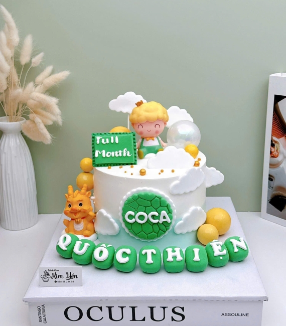 Bánh fondant thôi nôi dành cho bé trai ở cao lãnh