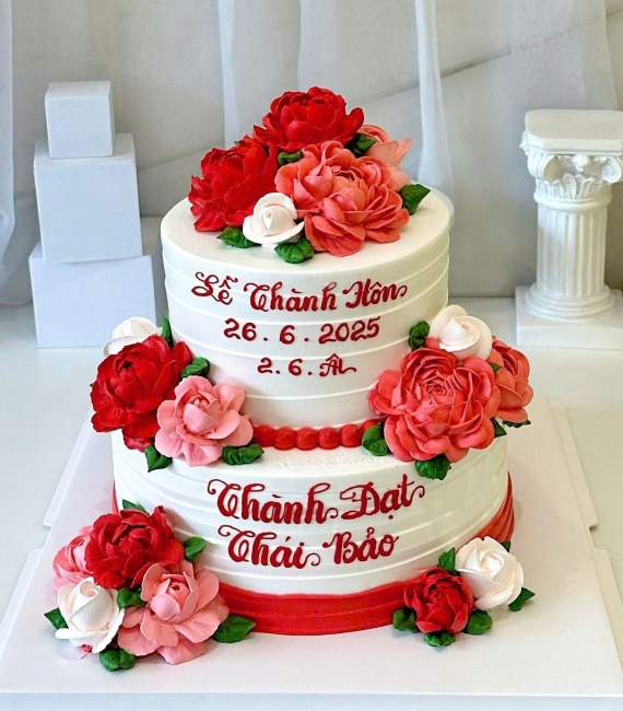 Bánh kem cưới 2 tầng ở cao lãnh