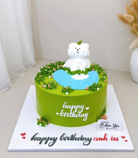  Bánh kem tone xanh tặng anh yêu