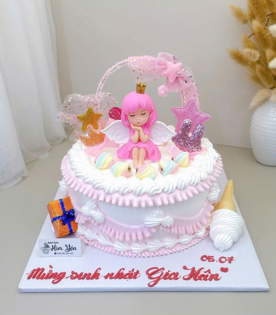 Bánh kem cô bé công chúa và cầu vòng