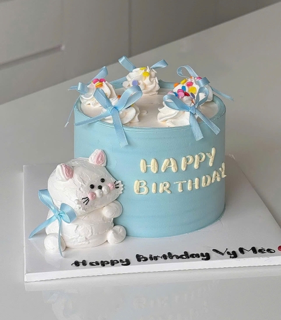  Bánh kem tone xanh hàn quốc làm theo yêu cầu ở Cao Lãnh