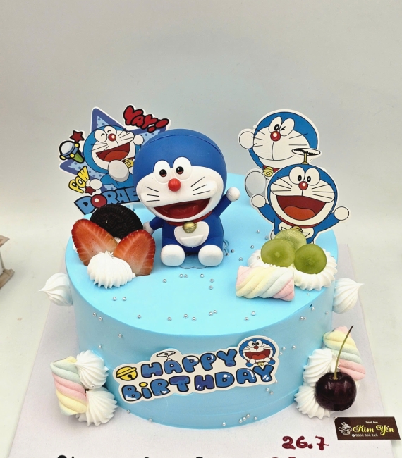 Mẫu bánh thôi nôi cho bé trai Đô rê mon