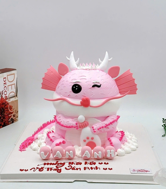 Mẫu bánh thôi nôi cho bé gái màu hồng 