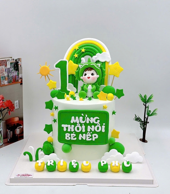 Mẫu bánh thôi nôi cho bé lên 1 tuổi