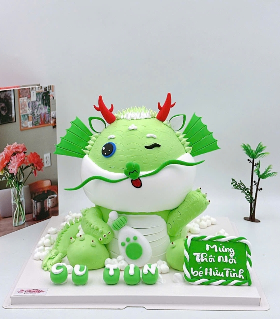 Mẫu bánh thôi nôi chú rồng xanh cây