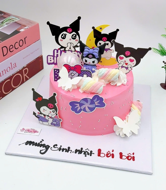 Bánh kem kuromi màu hồng