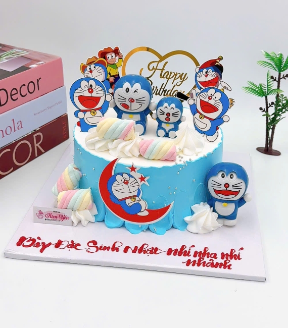 Bánh sinh nhật cho bé trai yêu thích Đô rê mon