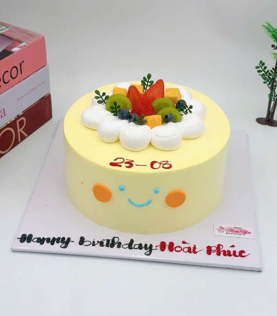 Mẫu bánh kem hàn quốc tone vàng trái cây 