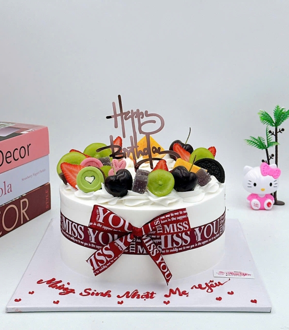 Mẫu bánh kem trái cây mừng sinh nhật mẹ yêu 