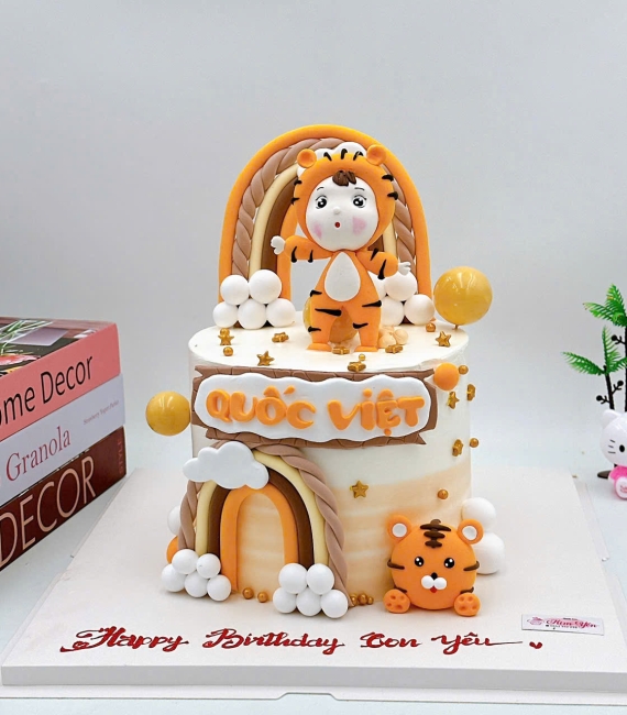 Bánh Kem Thôi Nôi Con Hổ 1 Tuổi Cho Bé Dễ Thương