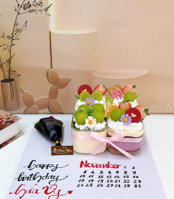 Set bánh kem panacotta 4 ly