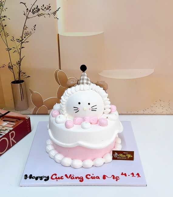 Mẫu Bánh kem hồng hello kitty tặng mẹ yêu