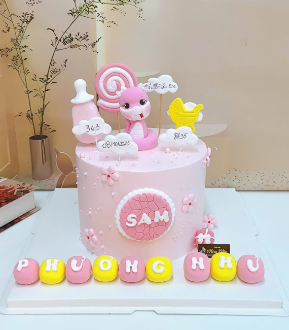 Bánh Kem Thôi Nôi bé rắn tuổi hồng