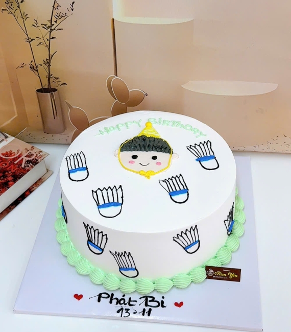 Mẫu bánh kem dành cho bé trai thích đánh cầu lông