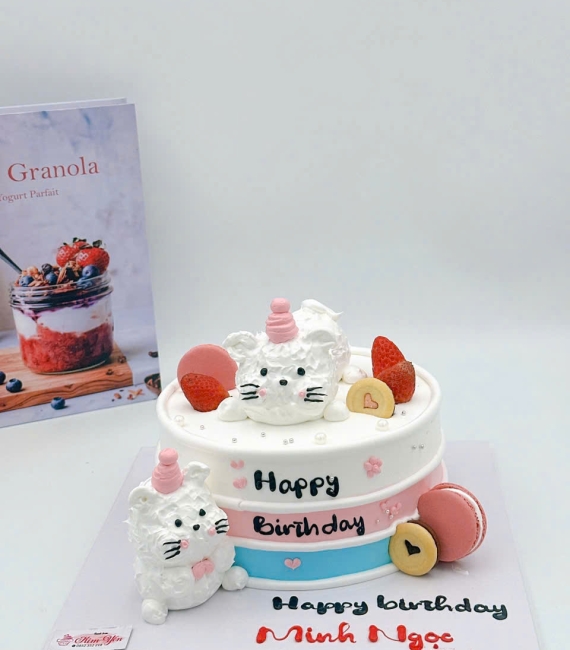 Bánh kem style Hàn Quốc kèm lời chúc viết theo yêu cầu