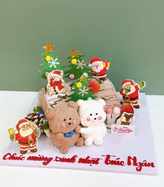 Bánh kem khúc gỗ Giáng Sinh hot 2025 tại Kim Yến