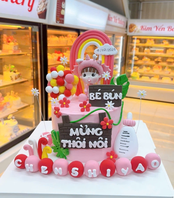 Bánh Kem thôi nôi dành cho bé gái làm theo yêu cầu 