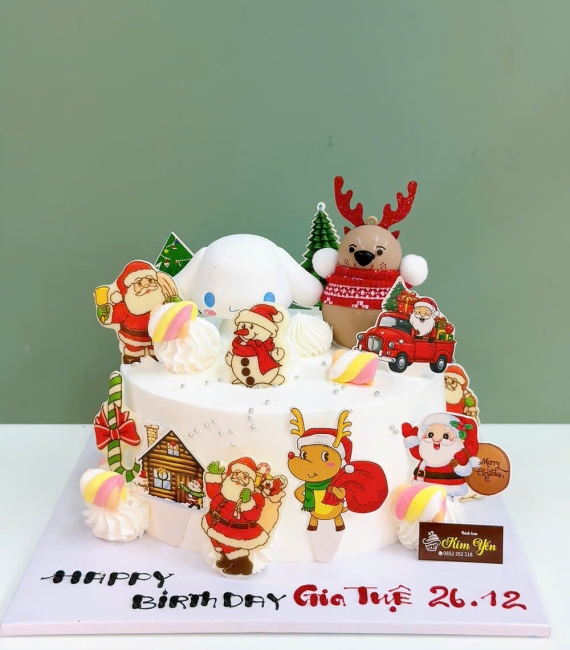 Bánh kem dành cho bé gái đón giáng sinh 