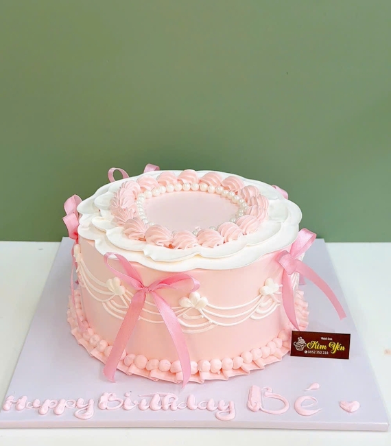 Bánh kem style Hàn Quốc dành cho nữ tone hồng 