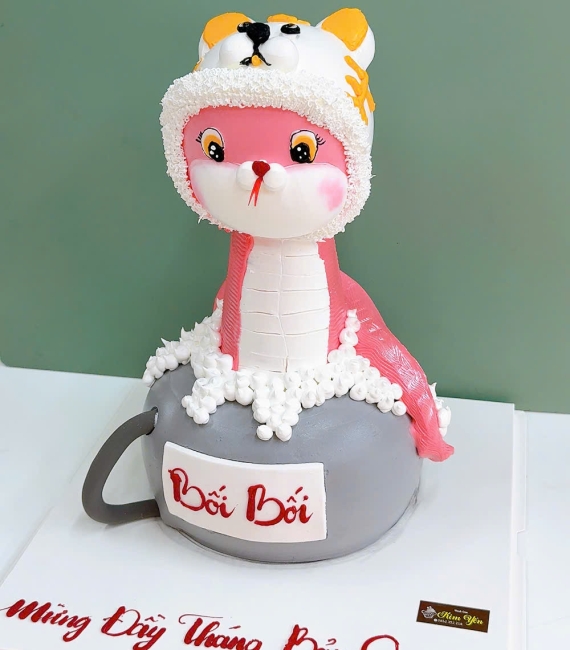 Bánh kem thôi nôi tạo hình bé rắn 3d xinh sắn