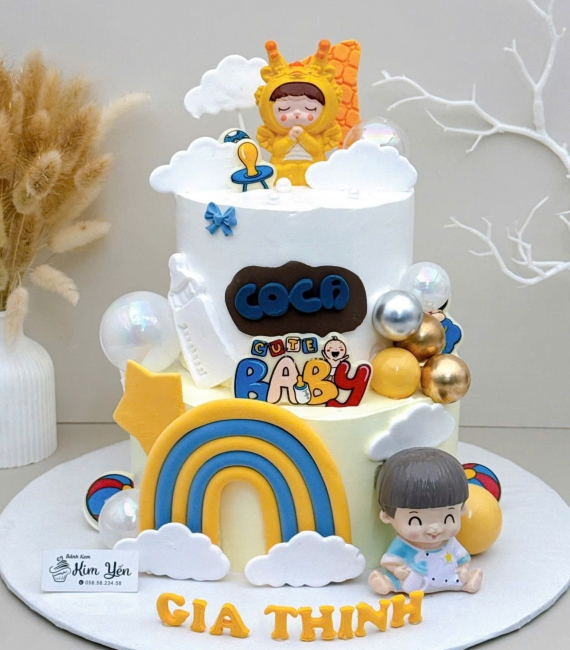 Bánh kem thôi nôi dành cho bé trai hot tại Cao Lãnh