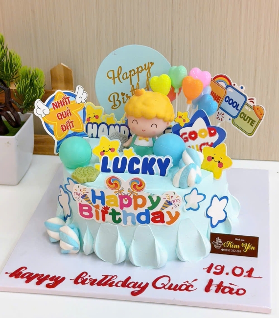 Bánh kem dành cho bé trai mẫu nhí đơn giản